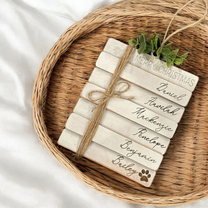 Stacked Names - Family Ornament