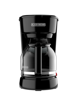 BLACK+DECKER 12-Cup Coffee Maker with Easy On/Off Switch, Easy Pour, Non-Drip Carafe with Removable Filter Basket, Vortex Technology, Black
