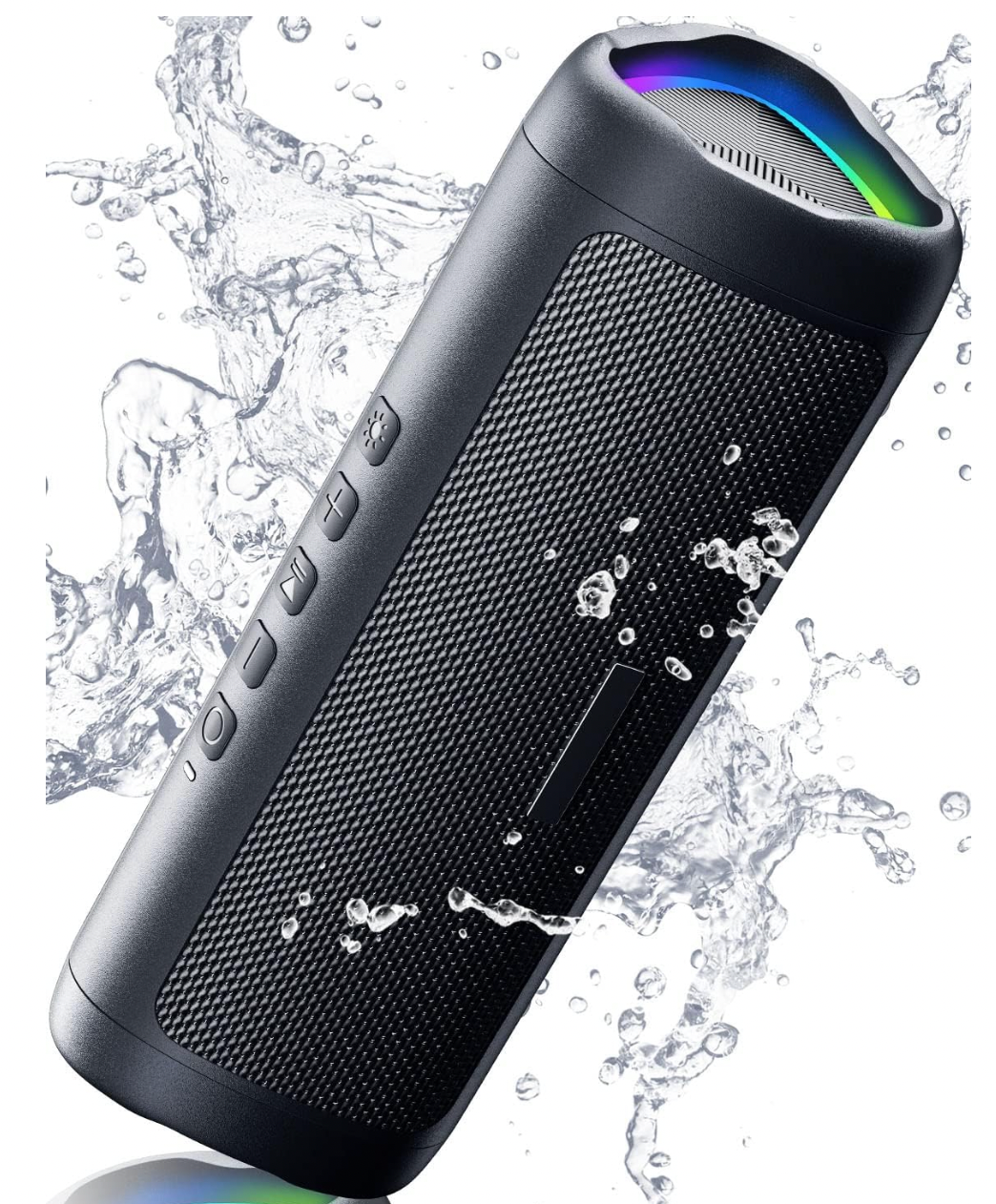 Bluetooth Speaker with HD Sound, Portable Wireless, IPX5 Waterproof, Up to 20H Playtime, TWS Pairing, BT5.3, for Home/Party/Outdoor/Beach, Electronic Gadgets, Birthday Gift (Black)