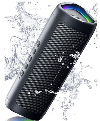 Bluetooth Speaker with HD Sound, Portable Wireless, IPX5 Waterproof, Up to 20H Playtime, TWS Pairing, BT5.3, for Home/Party/Outdoor/Beach, Electronic Gadgets, Birthday Gift (Black)
