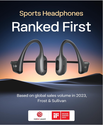 SHOKZ OpenRun Pro - Open-Ear Bluetooth Bone Conduction Sport Headphones, Sweat Resistant Wireless Earphones for Workouts and Running with Premium Deep Base - Built-in Mic, with Hair Band, Black