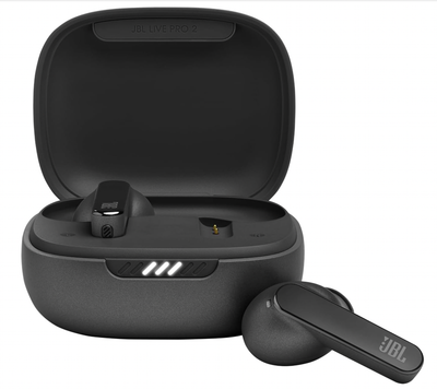 JBL Live Pro 2 - True Wireless Noise Cancelling Earbuds, up to 40 Hours of Playback with Wireless Charging, 6 mics for Perfect Calls, Touch &amp; Voice Control, IPX5 Water Resistant (Black)
