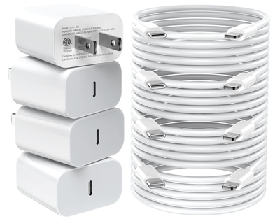 iPhone Charger Fast Charging,20W PD USB C Wall Charger 4 Pack with 6FT Fast Charging Cable - Fast Charger for iPhone 14/14 Pro Max/13/13 Pro/12/12 Pro/11/11 Pro/XS, iPad