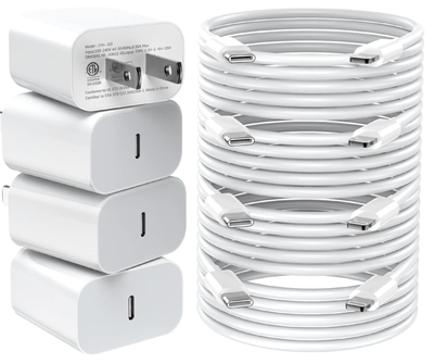 iPhone Charger Fast Charging,20W PD USB C Wall Charger 4 Pack with 6FT Fast Charging Cable - Fast Charger for iPhone 14/14 Pro Max/13/13 Pro/12/12 Pro/11/11 Pro/XS, iPad
