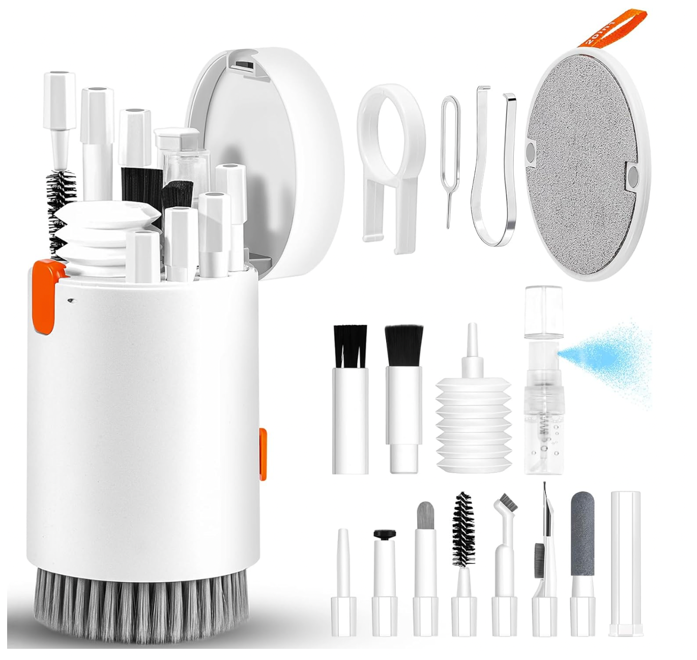 Laptop Phone Screen Cleaner Kit, Computer Keyboard Brush Cleaning Spray for iPhone AirPods MacBook iPad, 20-in-1 Electronic Device Clean Tool for Camera PC Monitor Earbud TV Tablet Car Screens