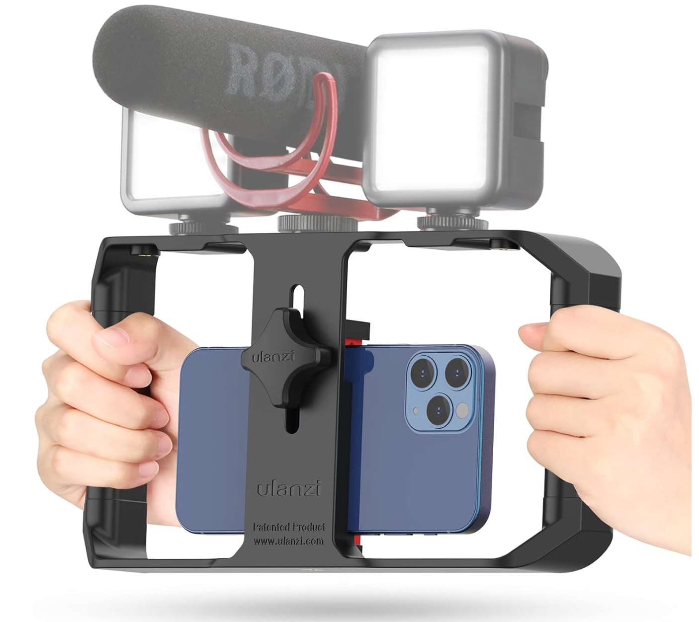 ULANZI U Rig Pro Smartphone Video Rig, Filmmaking Vlogging Case, Phone Video Stabilizer Grip Tripod Mount for Videomaker Film-Maker Video-grapher with Cold Shoe Mount for iPhone Samsung and More