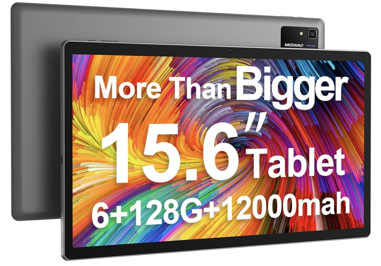 Tablet 15.6 Inch Android 13 Tablet, Large Tablet with1080 IPS HD Display Big Screen, 8-Core, 6GB+128GB, Support 512G TF Card, 12000mAh Long Lasting Battery for Movie/Work-Space Gray