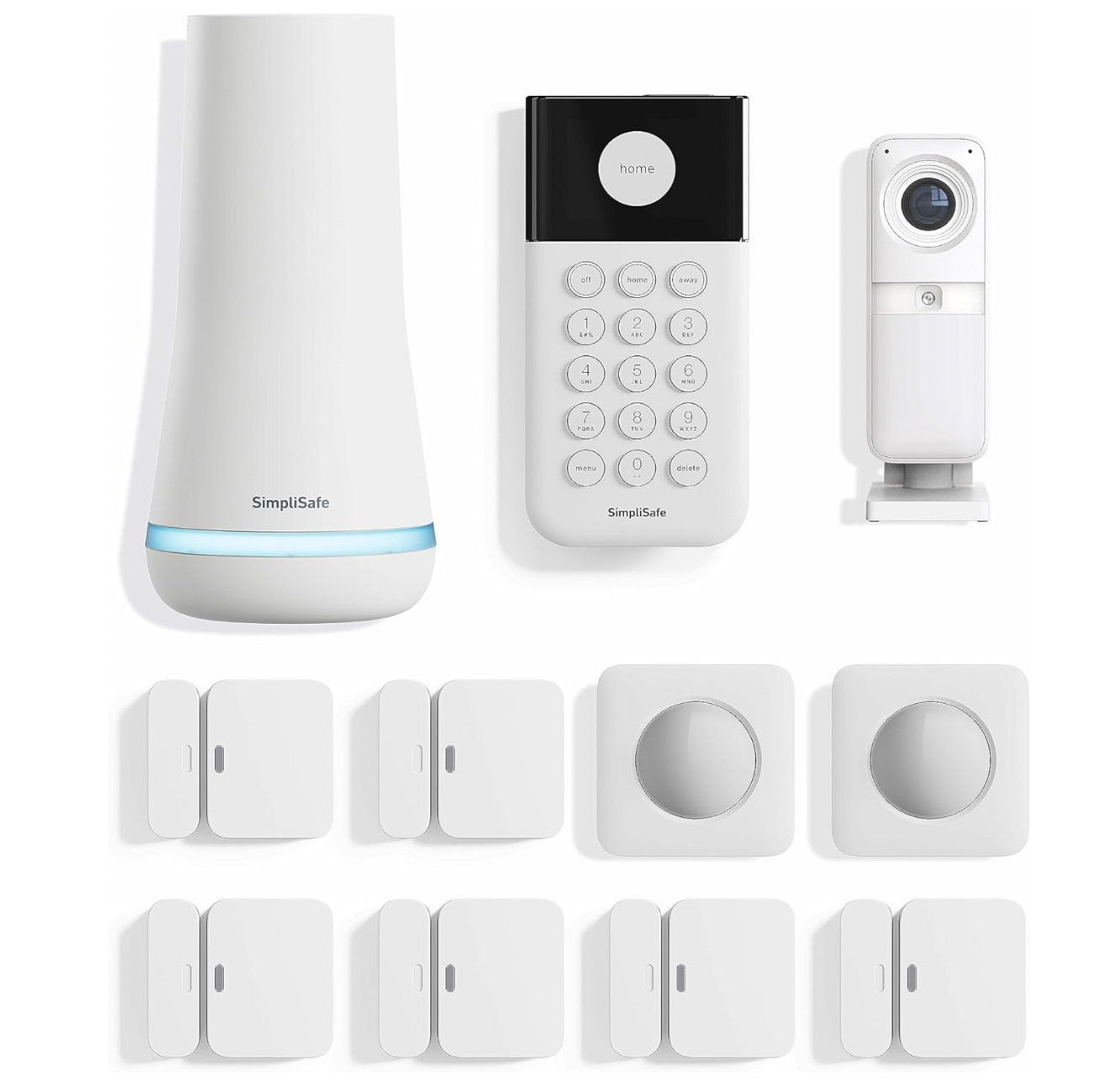 SimpliSafe 11 Piece Wireless Home Security System Gen 3 with Wireless Indoor HD Camera - Optional 24/7 Professional Monitoring - No Contract - Compatible with Alexa and Google Assistant,White