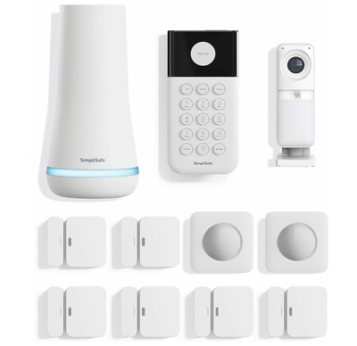 SimpliSafe 11 Piece Wireless Home Security System Gen 3 with Wireless Indoor HD Camera - Optional 24/7 Professional Monitoring - No Contract - Compatible with Alexa and Google Assistant,White