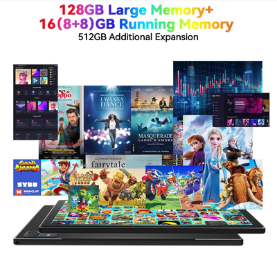 Newest 2024 Android 13 Tablet, 128GB+16(8+8 Expand)GB/512GB Expandable, Octa-Core Tablet with 5G WiFi, 8000mAh Battery, 10.1 inch Tablet with 21MP Camera, Tablet with Keyboard, Bluetooth, Mouse, Case.