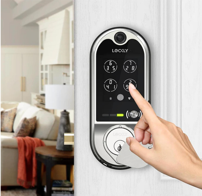 Lockly Vision Smart Lock, HD Video Doorbell Smart Locks for Front Door, Fingerprint Door Lock, Touchscreen Keypad, App Control, No Monthly Fee, Auto Lock - Satin Nickel (PGD798SN)