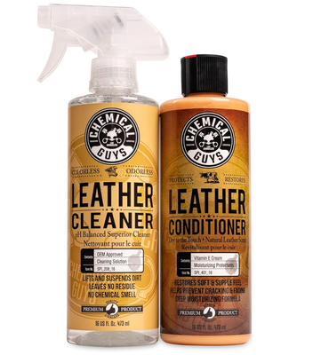 Chemical Guys SPI_109_16 Leather Cleaner and Leather Conditioner Kit for Use on Leather Apparel, Furniture, Car Interiors, Shoes, Boots, Bags &amp; More (2 - 16 fl oz Bottles)