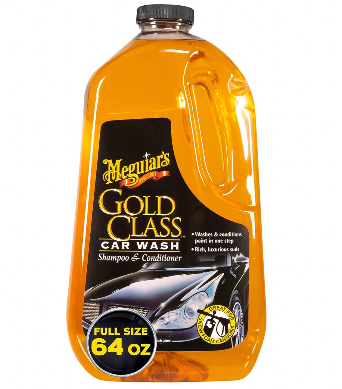 Meguiar&#39;s Gold Class Car Wash - Get Professional Results in a Foam Cannon or as a Bucket Wash - Give the Gift of a Clean and Glossy Car, the Perfect Holiday Gift for any Car Enthusiast - 64 Oz