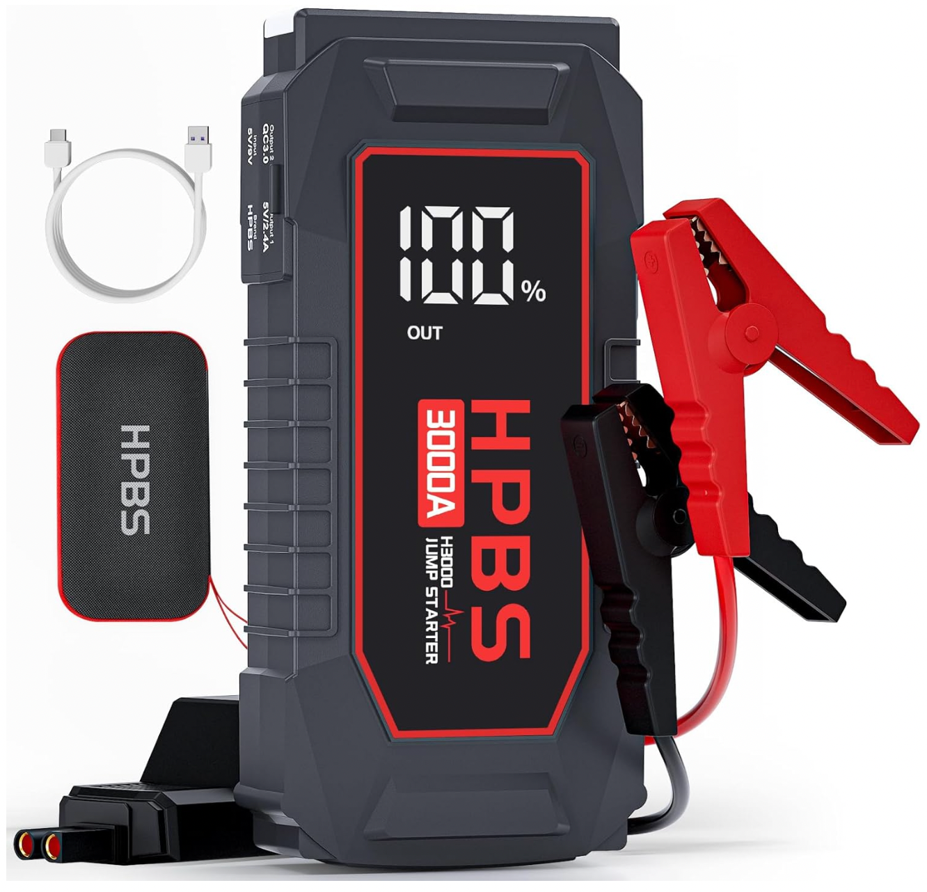 Jump Starter - 3000A Car Battery Jump Starter for Up to 10L Gas and 8L Diesel Engines, 12V Portable Battery Jump Starter Box with 3.0&quot; LCD Display