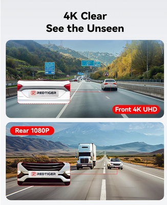 REDTIGER Dash Cam Front Rear, 4K/2.5K Full HD Dash Camera for Cars, Included 32GB Card, Built-in Wi-Fi GPS, 3.16” IPS Screen, Night Vision, 170°Wide Angle, WDR, 24H Parking Mode(F7NP)