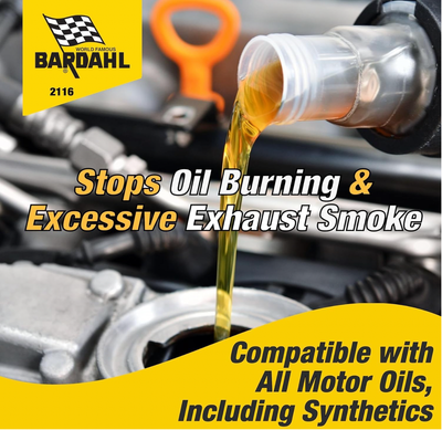 Bardahl No Smoke Motor Oil Additive - Engine Treatment for Oil Burning and Excessive Exhaust Smoke - Stop Smoke and Quiet Noisy Engines While Lowering Emissions - 16 fl oz (1 Pack)