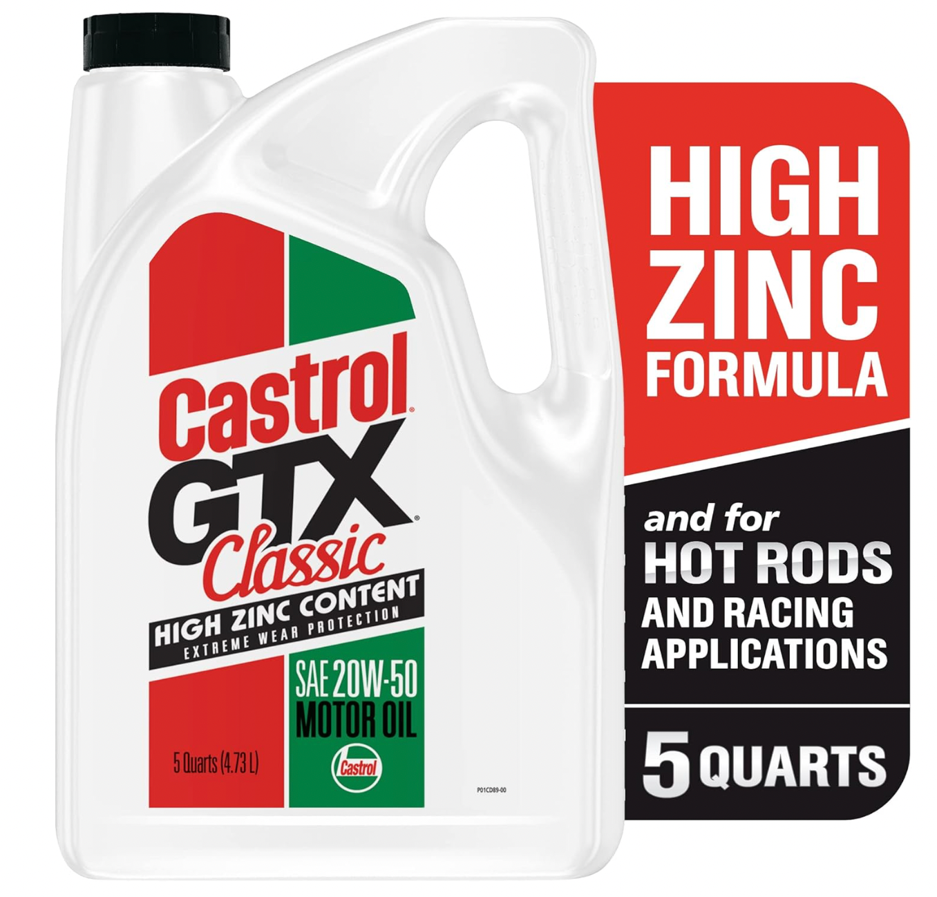 Castrol GTX Classic 20W-50 Conventional Motor Oil, 5 Quarts