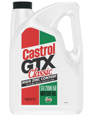 Castrol GTX Classic 20W-50 Conventional Motor Oil, 5 Quarts