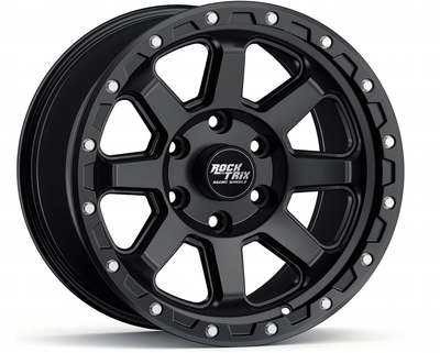 RockTrix RT116 17 inch Wheel Compatible with 2001+ Toyota Tacoma 6x5.5&quot; (6x139.7) Bolt Pattern, 17x9 (-12mm Offset), 106.1mm Bore, Matte Black, Also fits 2002+ 4Runner, FJ Cruiser, 99-06 Tundra