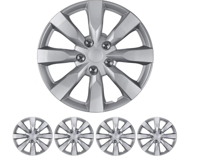 BDK (4-Pack) Premium 16&quot; Wheel Rim Cover Hubcaps OEM Style Replacement Snap On Car Truck SUV Hub Cap - 16 Inch Set, Abs,Steel, Acrylonitrile Butadiene Styrene