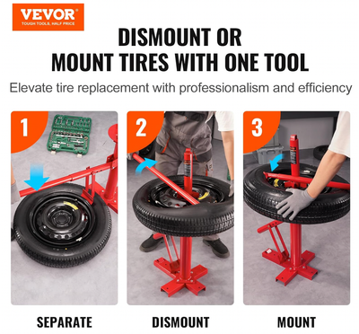 VEVOR Manual Tire Changer, Portable Hand Bead Breaker Tire Machine for 8" to 16" Tires, Compatible with Car Truck Trailer, Tire Mounting Tool for Home Garage Small Auto Shop