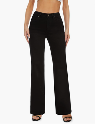 FLYING BANANA Women&#39;s High Waisted Wide Leg Baggy Stretch Denim Jeans