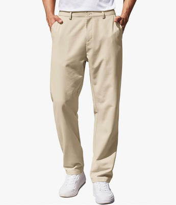 COOFANDY Men's Casual Pants Classic Fit Straight Legs Flat Front Twill Pants
