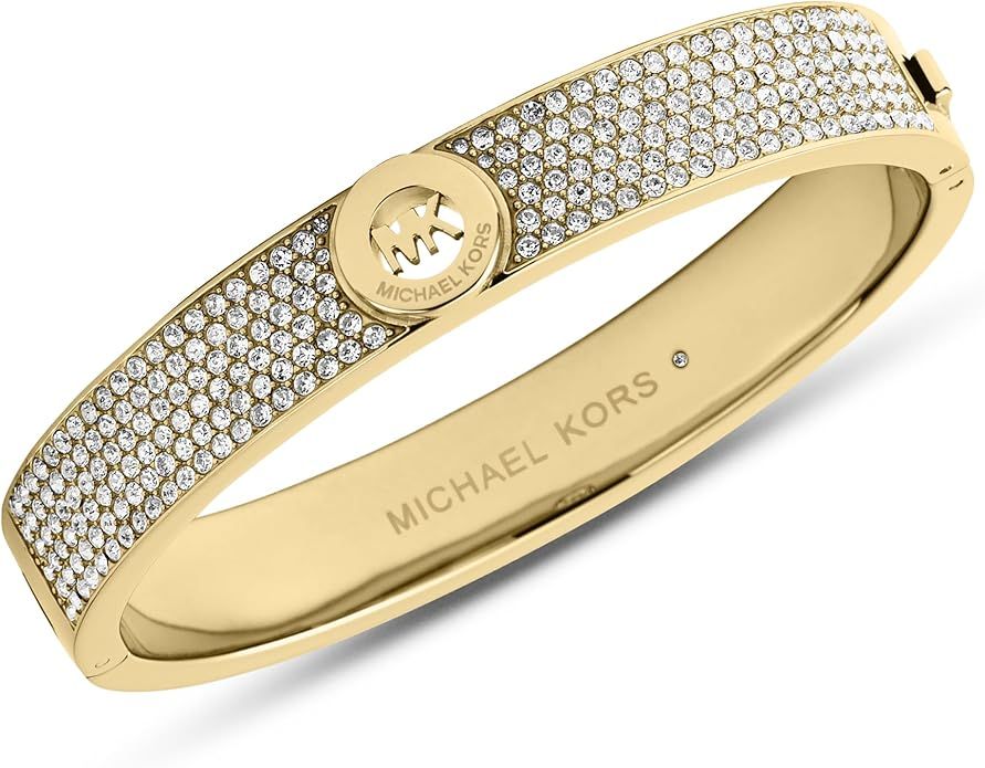 Michael Kors Gold-Tone Pavé Fulton Hinge Bracelet