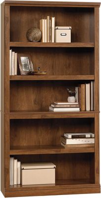 Sauder Miscellaneous Storage 5 Split Bookcase/Book Shelf, L: 35.28&quot; x W: 13.23&quot; x H: 69.76&quot;, Oiled Oak finish
