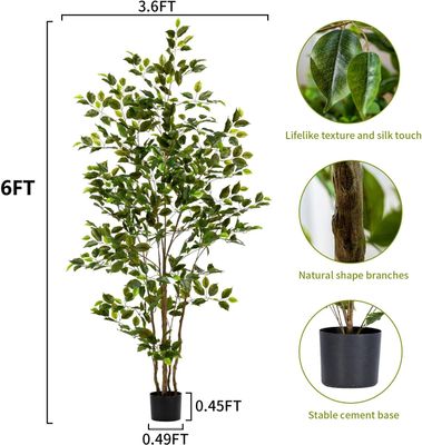 6ft Artificial Ficus Tree-Artificial Plants Indoor,Faux Tree,Tall Fake Plants Indoor Fake Tree Artificial Trees for Home Decor Indoor,Living Room Corner Decor