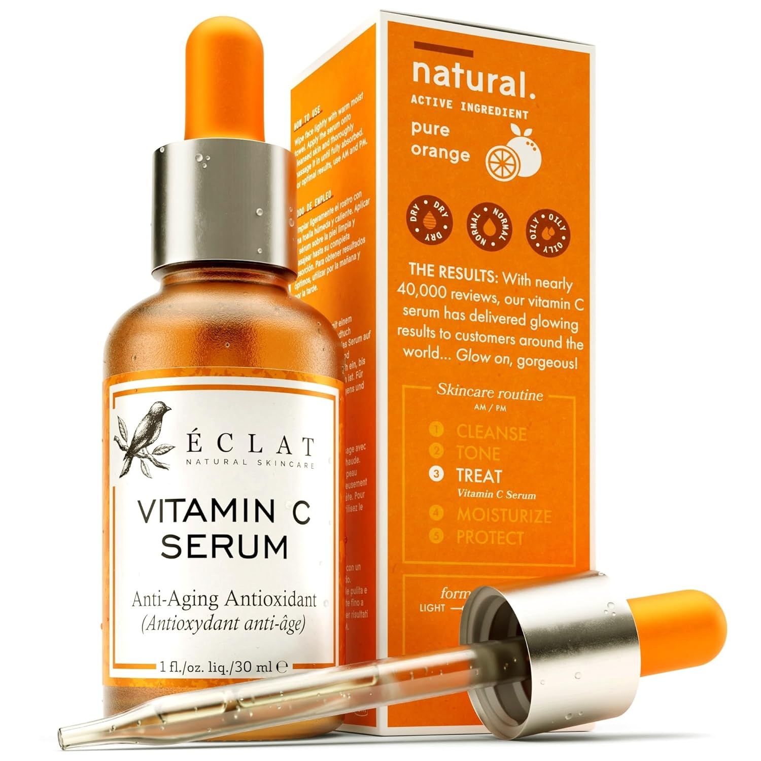 Vitamin C Face Serum - Dark Spot Remover Facial Serum, Vit C Serum with Hyaluronic Acid, Ferulic Acid, &amp; Vit E - Anti Aging and Skin Brightening Serum, Pure Vitamin C Serum Skin Care