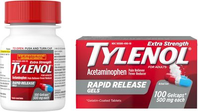 Tylenol Extra Strength Acetaminophen Rapid Release Gels, Pain Reliever &amp; Fever Reducer, 100 ct