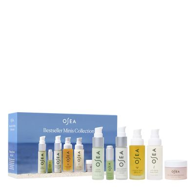 OSEA Bestseller Minis Collection - 6-Piece Mini Face &amp; Body Set for Glowing Skin - Includes Cleanser, Hyaluronic Serum, Protection Cream, Body Scrub, Body Oil &amp; Body Balm - Perfect Holiday Gift Set