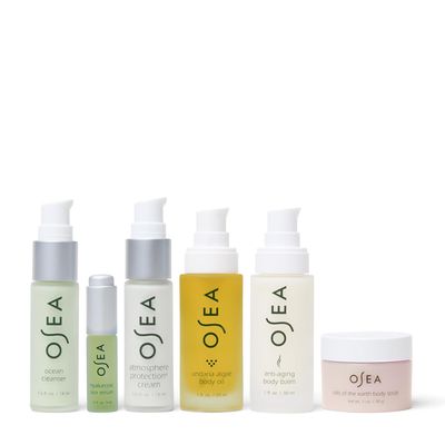 OSEA Bestseller Minis Collection - 6-Piece Mini Face &amp; Body Set for Glowing Skin - Includes Cleanser, Hyaluronic Serum, Protection Cream, Body Scrub, Body Oil &amp; Body Balm - Perfect Holiday Gift Set