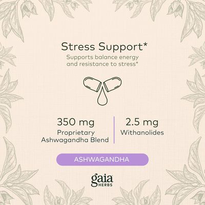 Gaia Herbs, Ashwagandha Root Vegan Liquid Phyto Capsules - Stress Relief, Immune Support Supplement, Balanced Energy Levels and Mood, 60-Count (Pack of 1)
