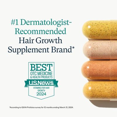 Nutrafol Women's Vegan Hair Growth Supplements, Plant-Based and Gluten-Free, Ages 18-44, Clinically Tested for Visibly Thicker, Stronger Hair, Dermatologist Recommended - 1 Month Supply, 1 Pouch