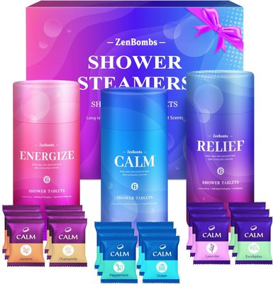 Shower Steamers, 18 Pack Set Shower Bombs with 6 Organic &amp; Natural Fragrance, Self-Care &amp; Relaxation Presents for Women and Men, Ideal for Personal Care and Birthday, Christmas Day Presents