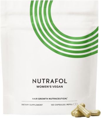 Nutrafol Women&#39;s Vegan Hair Growth Supplements, Plant-Based and Gluten-Free, Ages 18-44, Clinically Tested for Visibly Thicker, Stronger Hair, Dermatologist Recommended - 1 Month Supply, 1 Pouch