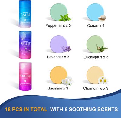 Shower Steamers, 18 Pack Set Shower Bombs with 6 Organic &amp; Natural Fragrance, Self-Care &amp; Relaxation Presents for Women and Men, Ideal for Personal Care and Birthday, Christmas Day Presents