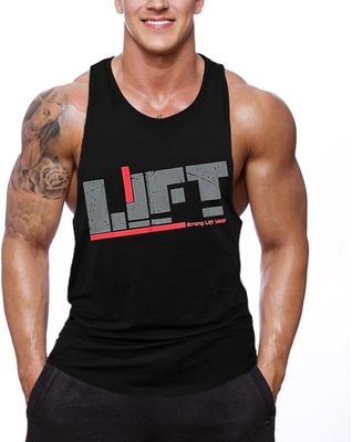 Men&#39;s Gym Bodybuilding Stringer Tank Top Workout Muscle Cut Shirt Fitness Sleeveless Vest