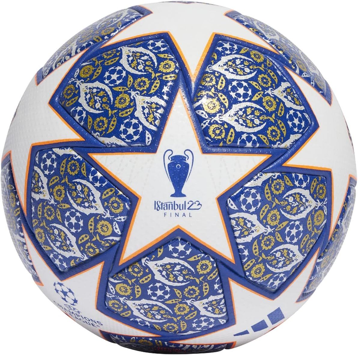 adidas UCL Istanbul Pro Match Ball - Celebrate Istanbul&#39;s Legacy with a High-Performance Ball, White/Team Royal Blue/Solar Orange/Silver MET. Size 5