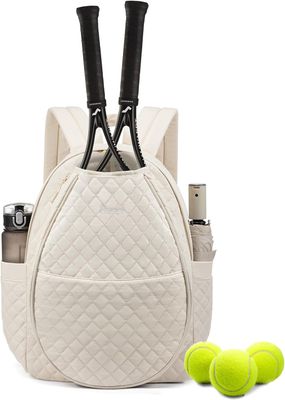 Sucipi Tennis Bags for Women, Quilted Tennis Racket Bag Backpack for Tennis Racquet, Pickleball Paddles, Badminton