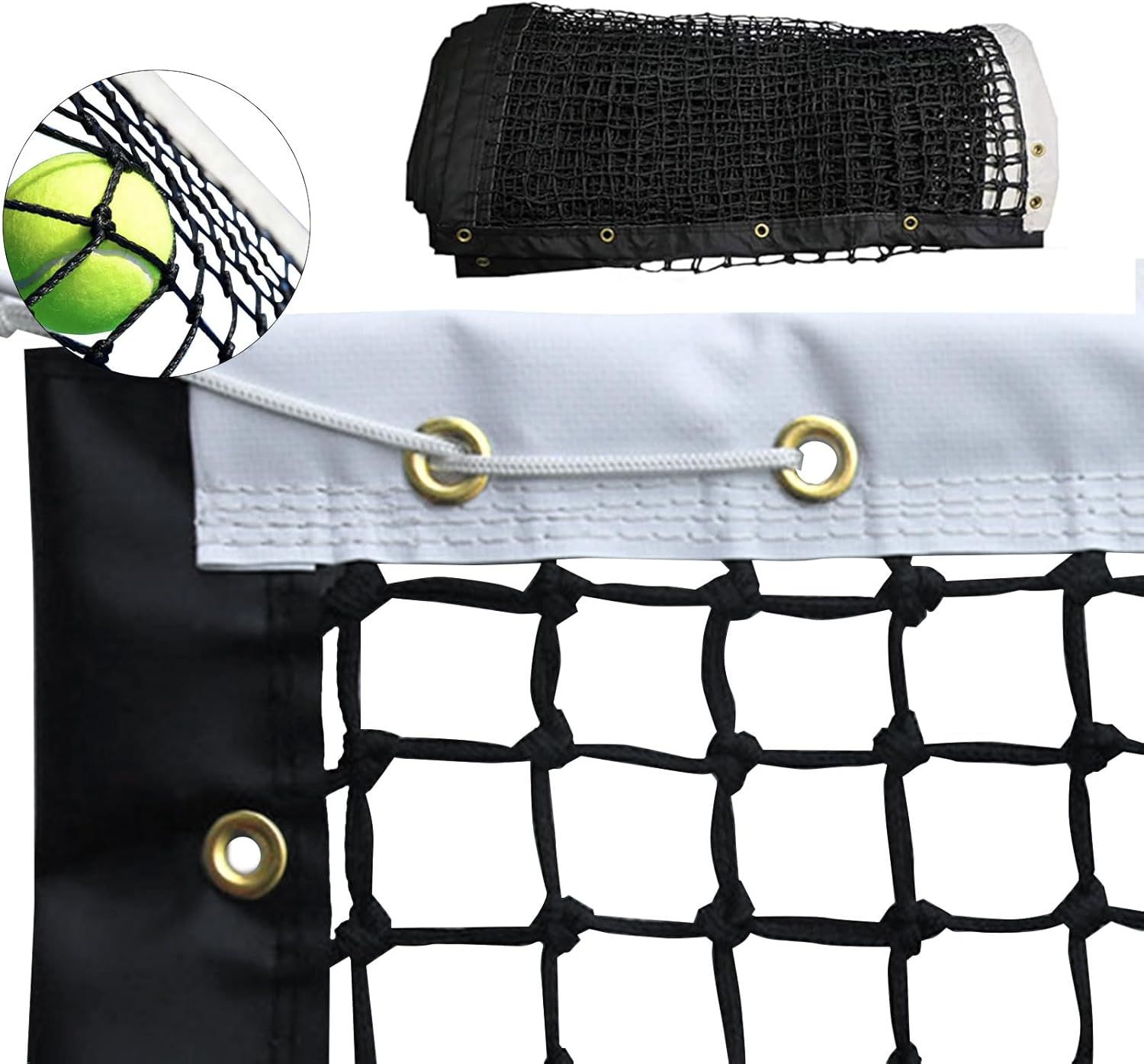 Tennis Net Outdoor Heavy Duty Professional Tennis Court Net Replacement Portable Tennis Net Nylon for Standard Tennis Courts [Includes 2 Fiberglass Dowels]