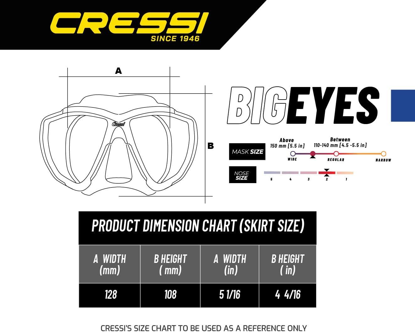 Cressi High Performance Snorkeling Kit - Adult Diving Mask and Snorkel - Big Eyes &amp; Supernova Dry- Designed in Italy