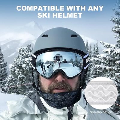 findway Ski Goggles OTG - Over Glasses Snow/Snowboard Goggles for Men, Women &amp; Youth - 100% UV Protection