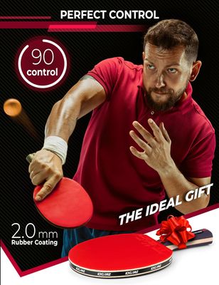 Ping Pong Paddle Professional Racket - Table Tennis Racket with Carrying Case - ITTF Approved Rubber for Tournament Play - Best Table Tennis Paddle