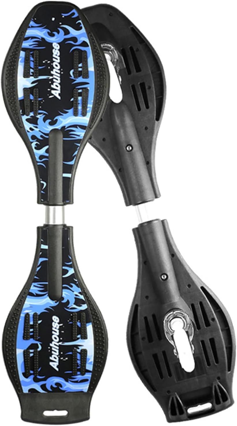 RipStik Caster Board, Deluxe Junior Rip Stick with Illuminating Wheels for More Excitement,Fun and Visibility, Ripstick Skateboard for Kids 8+ (Blue A)