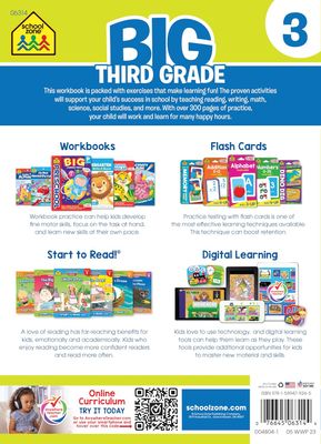School Zone - Big Third Grade Workbook - 320 Pages, Ages 8 to 9, 3rd Grade, Reading, Writing, Math, Science, History, Social Science, Critical Thinking, and More (School Zone Big Workbook Series)