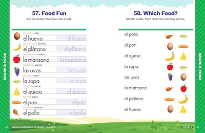 The Spanish Workbook for Grades 1, 2, and 3: 140+ Language Learning Exercises for Kids Ages 6-9 (USED)