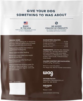 Amazon Brand - Wag Dog Treats Chicken and Waffle Bites 12oz